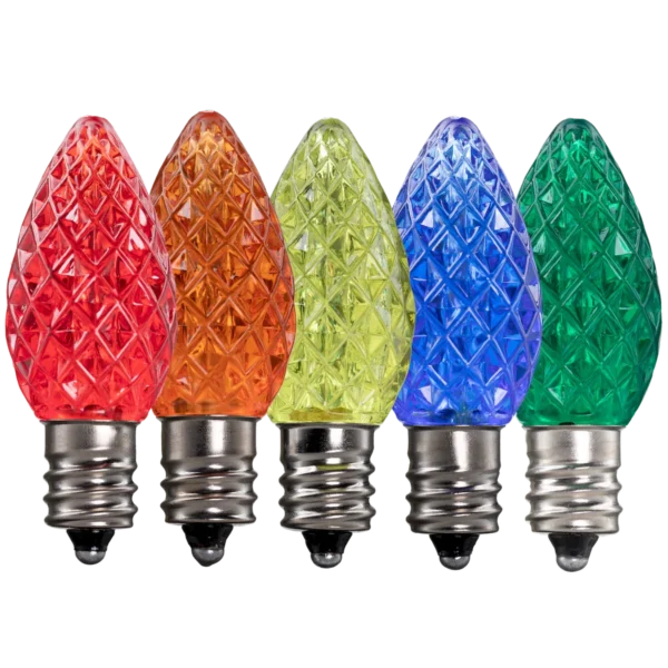 LED C7 Bulbs (Pack of 25) Assorted Faceted