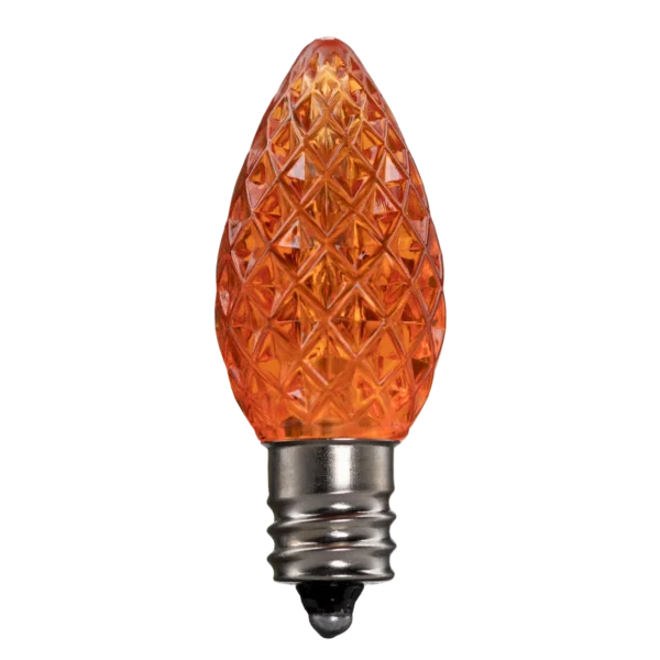 LED C7 Bulbs (Pack of 25) Orange Faceted