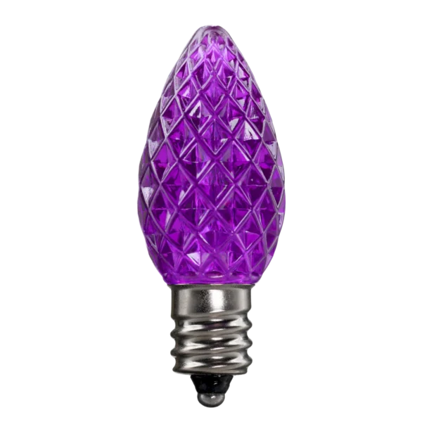 LED C7 Bulbs (Pack of 25) Purple (Not Available in Ceramic) Faceted