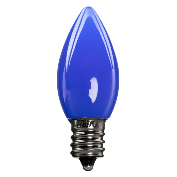 LED C7 Bulbs (Pack of 25) Blue Smooth Ceramic