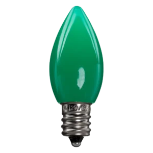 LED C7 Bulbs (Pack of 25) Green Smooth Ceramic