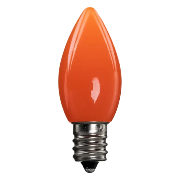 LED C7 Bulbs (Pack of 25) Orange Smooth Ceramic