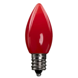 LED C7 Bulbs (Pack of 25) Red Smooth Ceramic