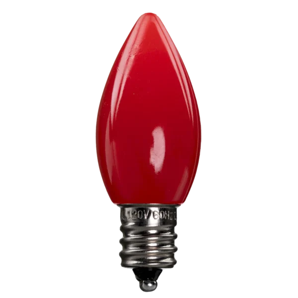 LED C7 Bulbs (Pack of 25) Red Smooth Ceramic