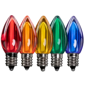 LED C7 Bulbs (Pack of 25) Assorted Smooth Transparent