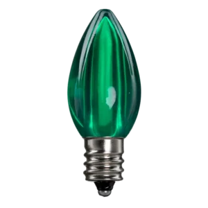 LED C7 Bulbs (Pack of 25) Green Smooth Transparent