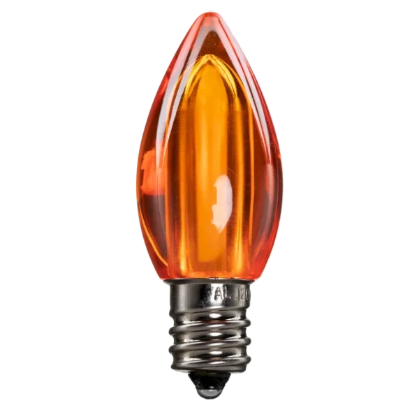 LED C7 Bulbs (Pack of 25) Orange Smooth Transparent