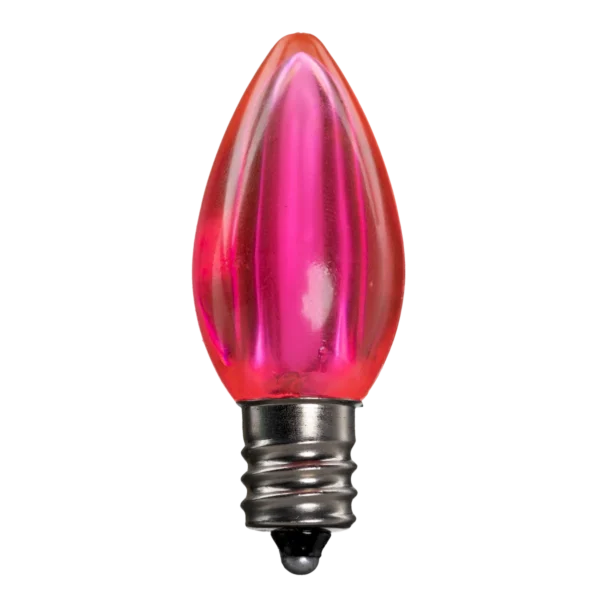 LED C7 Bulbs (Pack of 25) Pink Smooth Transparent