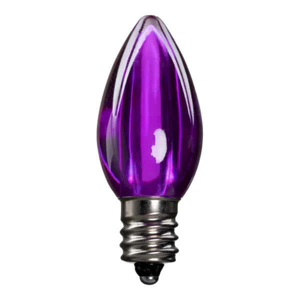 LED C7 Bulbs (Pack of 25) Purple Smooth Transparent