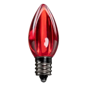 LED C7 Bulbs (Pack of 25) Red Smooth Transparent