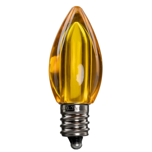 LED C7 Bulbs (Pack of 25) Yellow Smooth Transparent