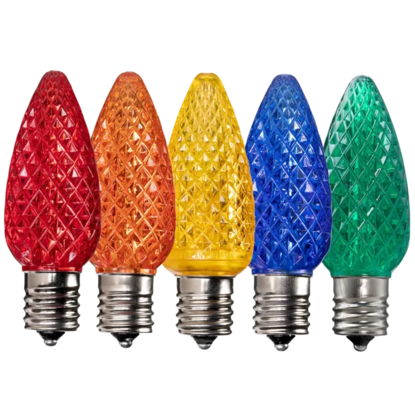 LED C9 Bulbs (Pack of 25) Assorted Faceted