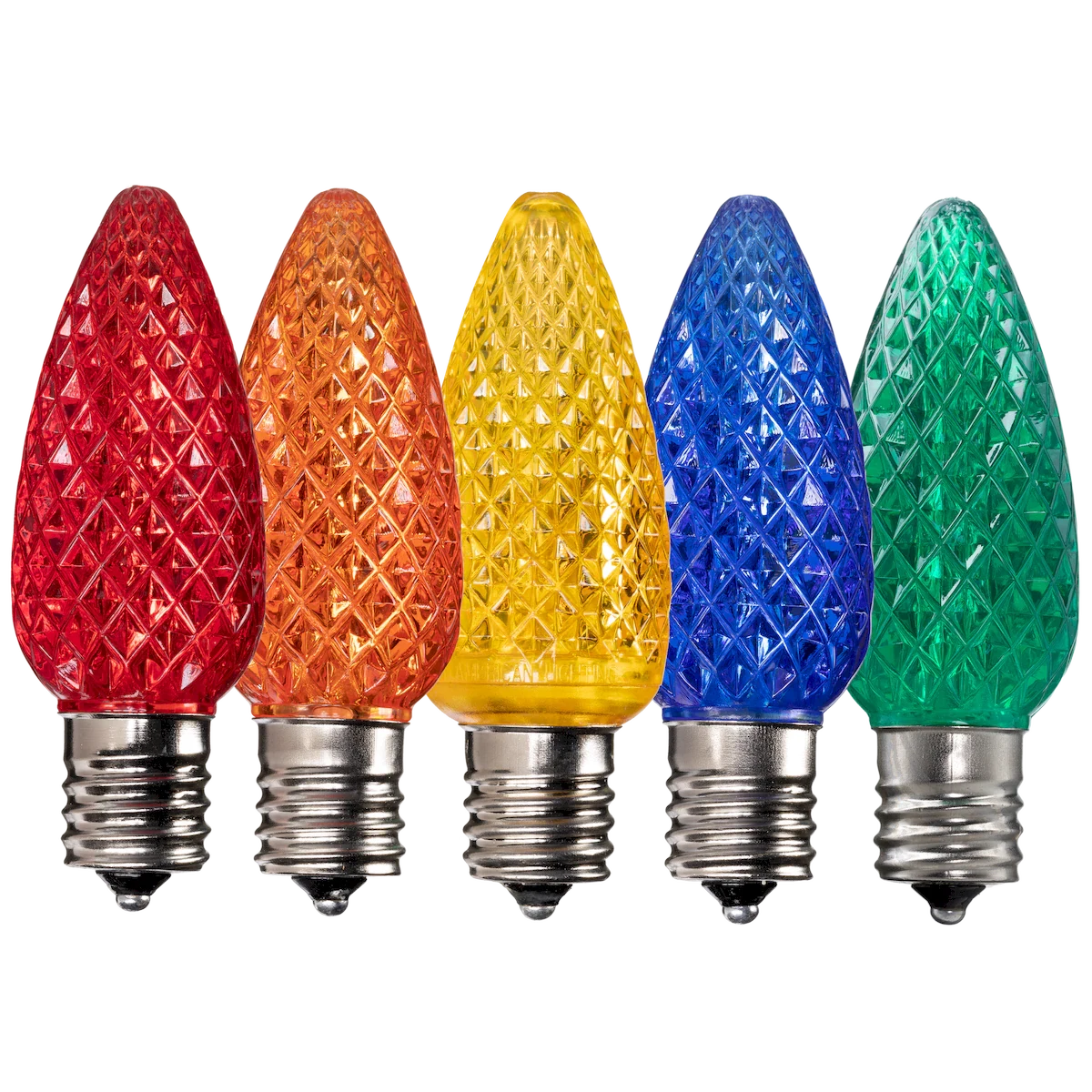 LED C9 Bulbs (Pack of 25) Yellow Faceted