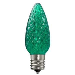 LED C9 Bulbs (Pack of 25) Green Faceted