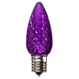 LED C9 Bulbs (Pack of 25) Purple Faceted