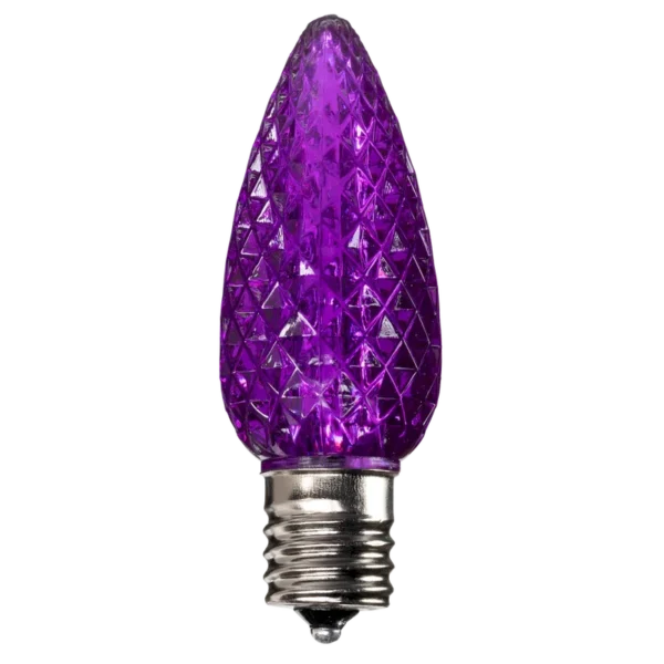 LED C9 Bulbs (Pack of 25) Purple Faceted