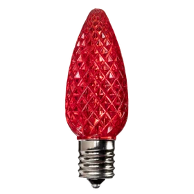 LED C9 Bulbs (Pack of 25) Red Faceted