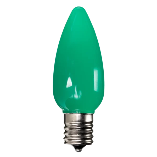 LED C9 Bulbs (Pack of 25) Green Smooth Ceramic