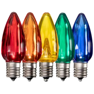 LED C9 Bulbs (Pack of 25) Orange Smooth Transparent