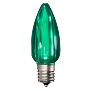 LED C9 Bulbs (Pack of 25) Green Smooth Transparent