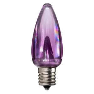 LED C9 Bulbs (Pack of 25) Purple Transparent Smooth Ceramic