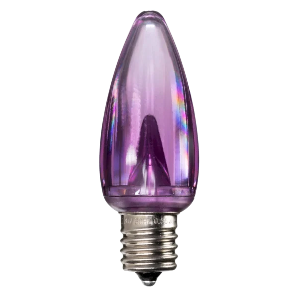 LED C9 Bulbs (Pack of 25) Purple Transparent Smooth Ceramic