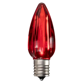 LED C9 Bulbs (Pack of 25) Red Smooth Transparent