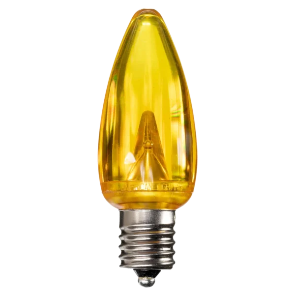 LED C9 Bulbs (Pack of 25) Yellow Smooth Transparent