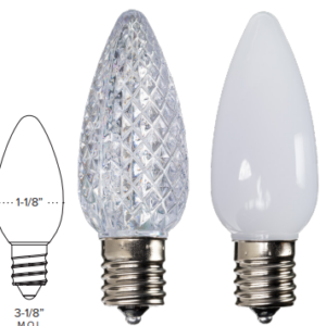 LED C9 Bulbs (Pack of 25) Pure White Faceted