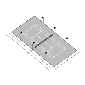 Recreational LED Tennis Court Kit (6 Pole, 6 Fixture)