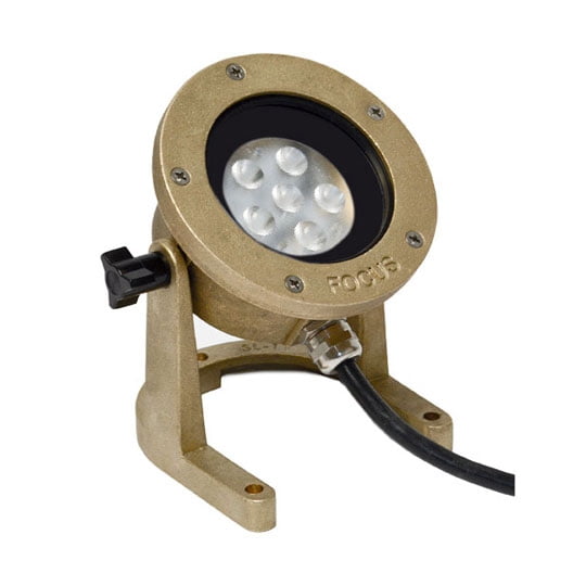 LED 7W Cast Brass Underwater Light 12Volt (With Aiming Bracket)