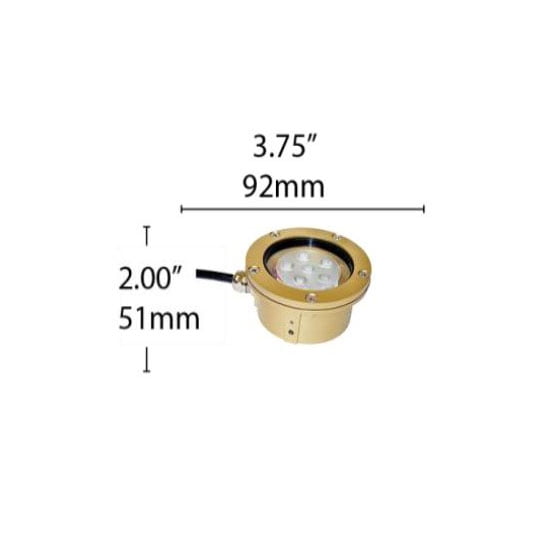 LED 20W Cast Brass Underwater Light (With Aiming Bracket)