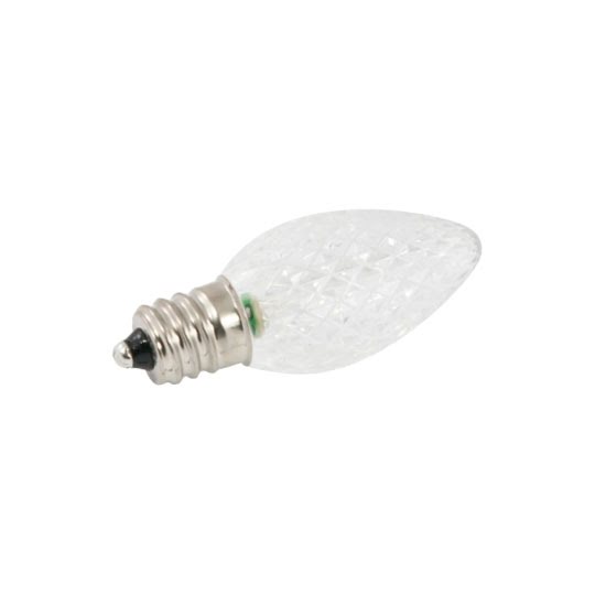 LED C7 Bulbs (Pack of 25) Green Smooth Transparent