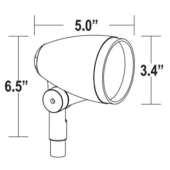 R20 Landscape Bullet Light Up Shield Medium Stake (18"x1") 50 Watt Mercury Vapor None