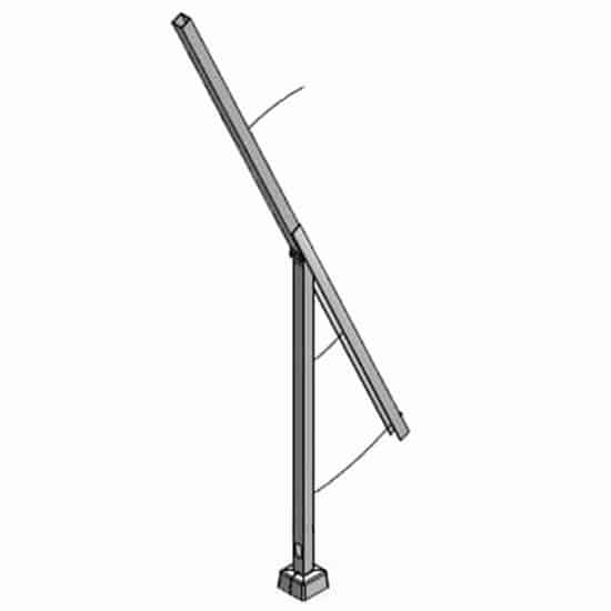 Galvanized Hinged Straight Square Steel Light Pole 15′ x 4" x 11/11