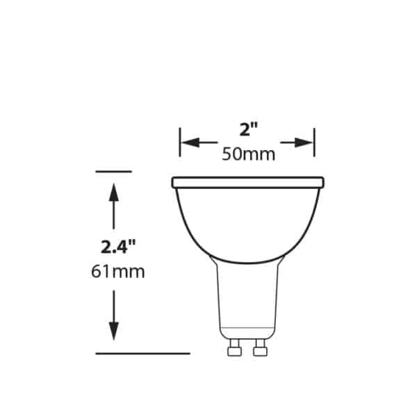 7W 120V MR-16 GU10, 3000K DIMMABLE