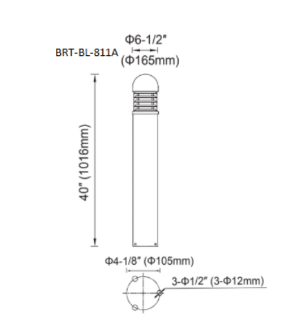 Round Top LED Bollard